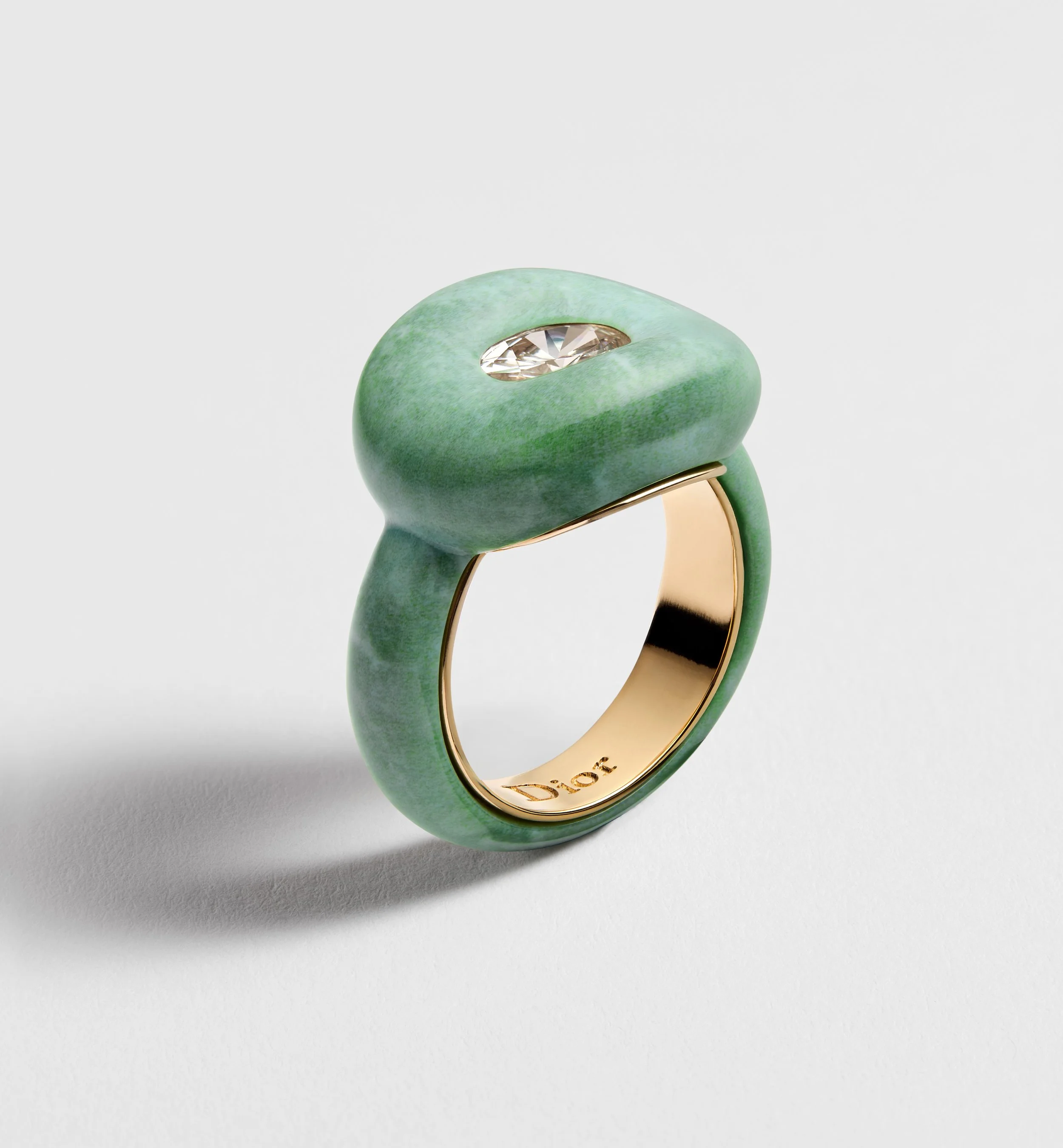 Christian Dior Rocks Ring in Gold-Finish Metal, Stone-Effect Resin